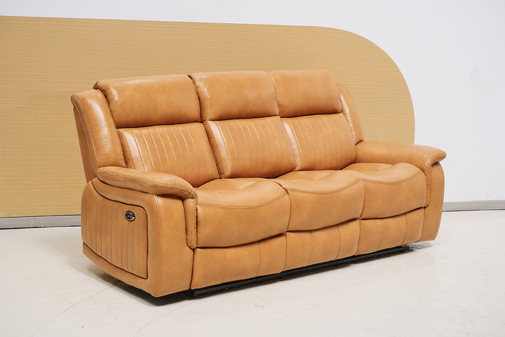 Paragon Power Motion 3 Seater Recliner Tan Faux  Leather