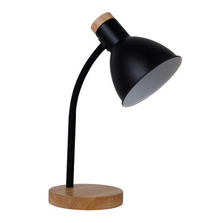 Parker Stylish Blend, Timber and Metal Table Lamp - Black or White, 370mm High, PL0108