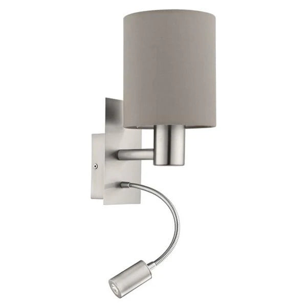 Pasteri indoor LED Wall Light 40w & 3.5w in White, Taupe or Grey