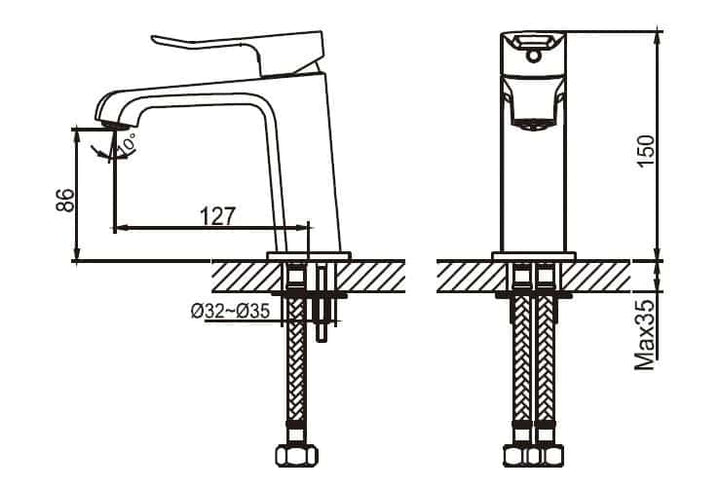 Pescara Short Basin Mixer – Chrome