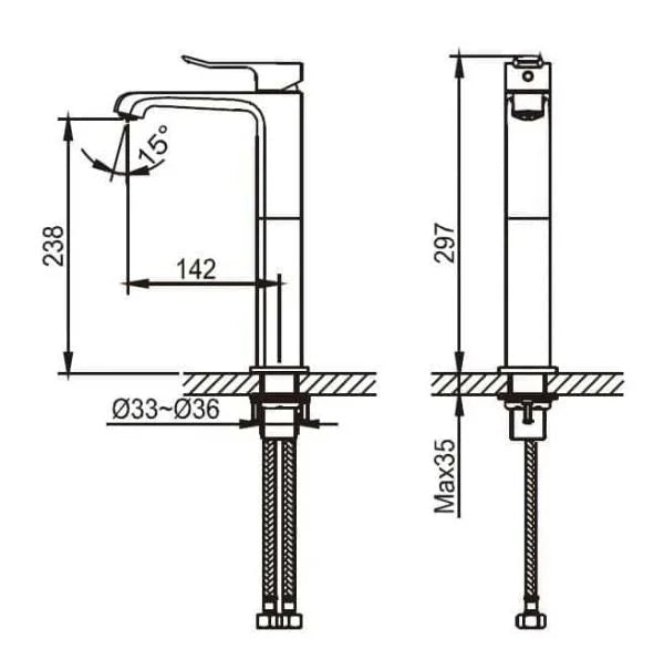 Pescara Tall Basin Mixer – Chrome