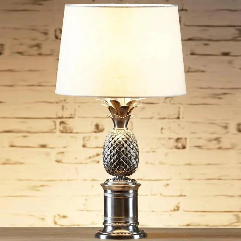 Pineapple Table Lamp in Silver or Brass Base