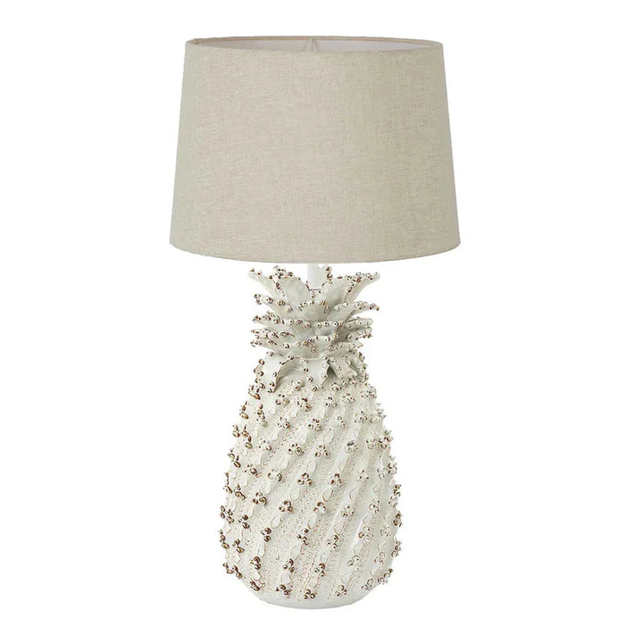 Pineapple Table Lamp in White Base Emac & Lawton Lighting