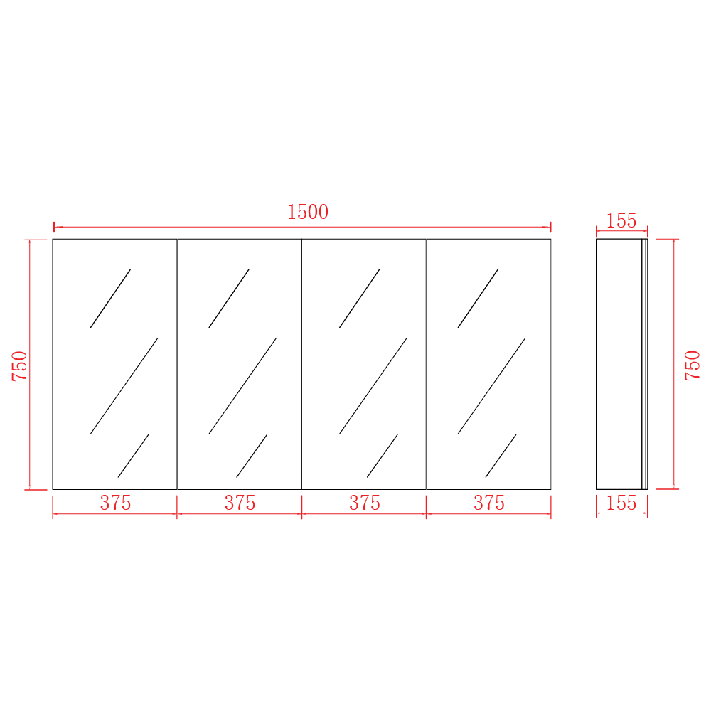 Piper PVC Shaving Cabinets