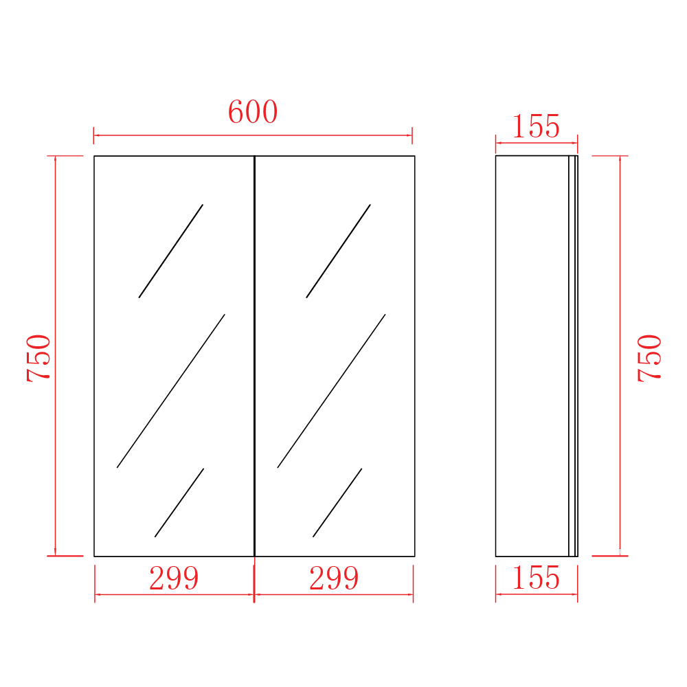 Piper PVC Shaving Cabinets