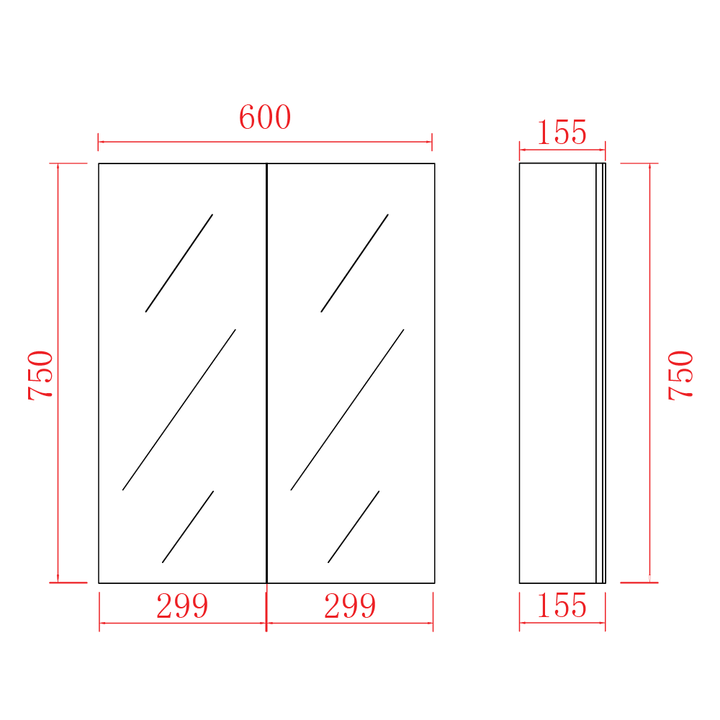 Piper PVC Shaving Cabinets