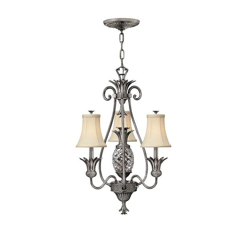 Plantation 3Lt Chandelier E14 in Polished Antique Nickel and Pearl Bronze Elstead Lighting - ELS.HK-PLANT3