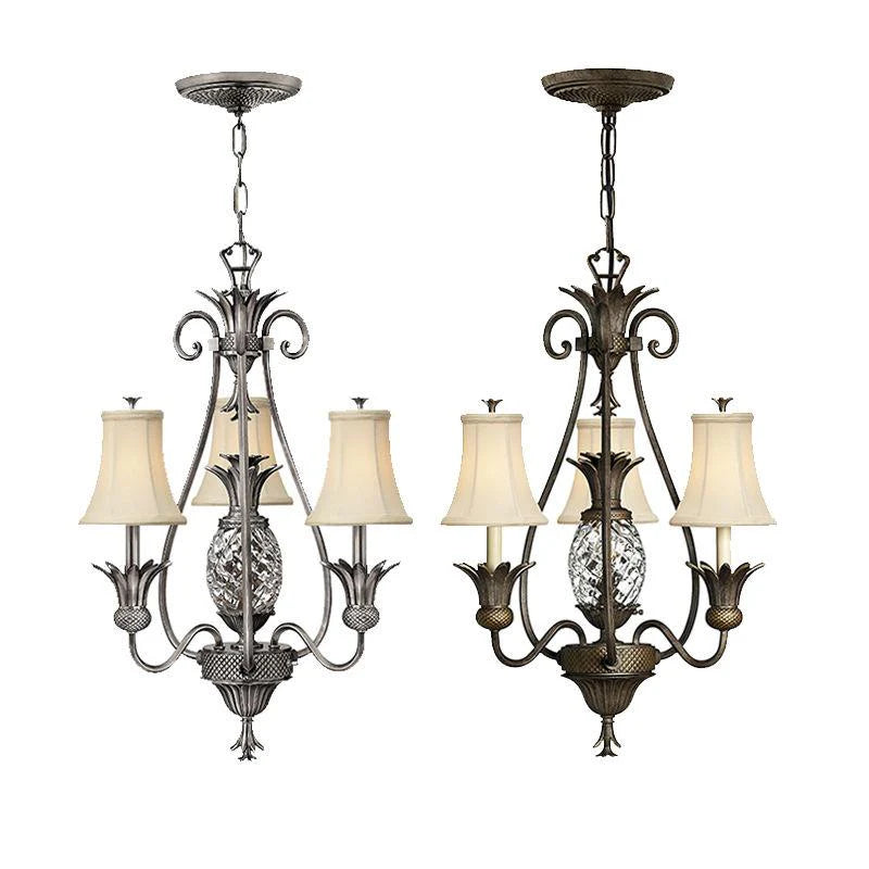 Plantation 3Lt Chandelier E14 in Polished Antique Nickel and Pearl Bronze Elstead Lighting - ELS.HK-PLANT3