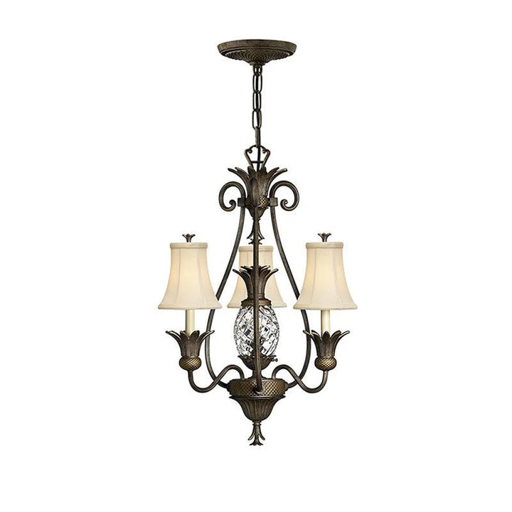 Plantation 3Lt Chandelier E14 in Polished Antique Nickel and Pearl Bronze Elstead Lighting - ELS.HK-PLANT3