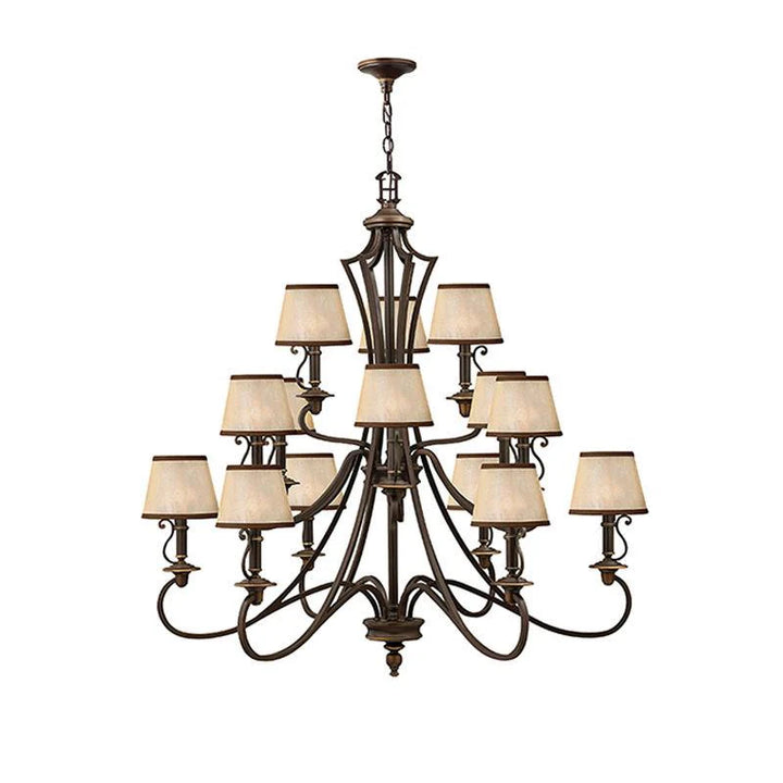 Plymouth 3Lt/6Lt/9Lt/15Lt Chandelier E14 in Old Bronze Elstead Lighting - ELS.HK-PLYMOUTH