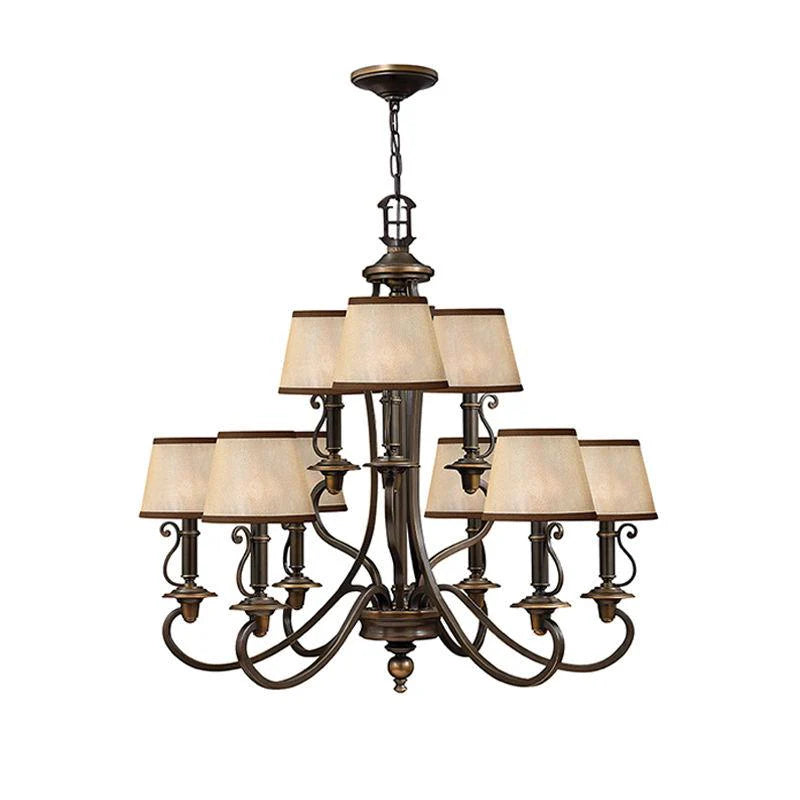 Plymouth 3Lt/6Lt/9Lt/15Lt Chandelier E14 in Old Bronze Elstead Lighting - ELS.HK-PLYMOUTH