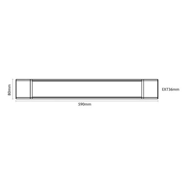 Polar LED Batten Light Tri-Colour 20w in White