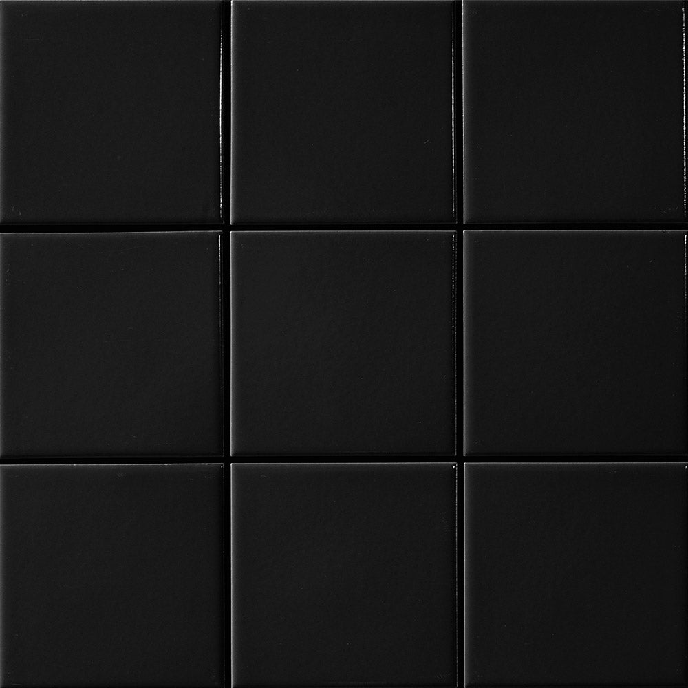 Porcelain Mosaic Black Matt 22x145mm