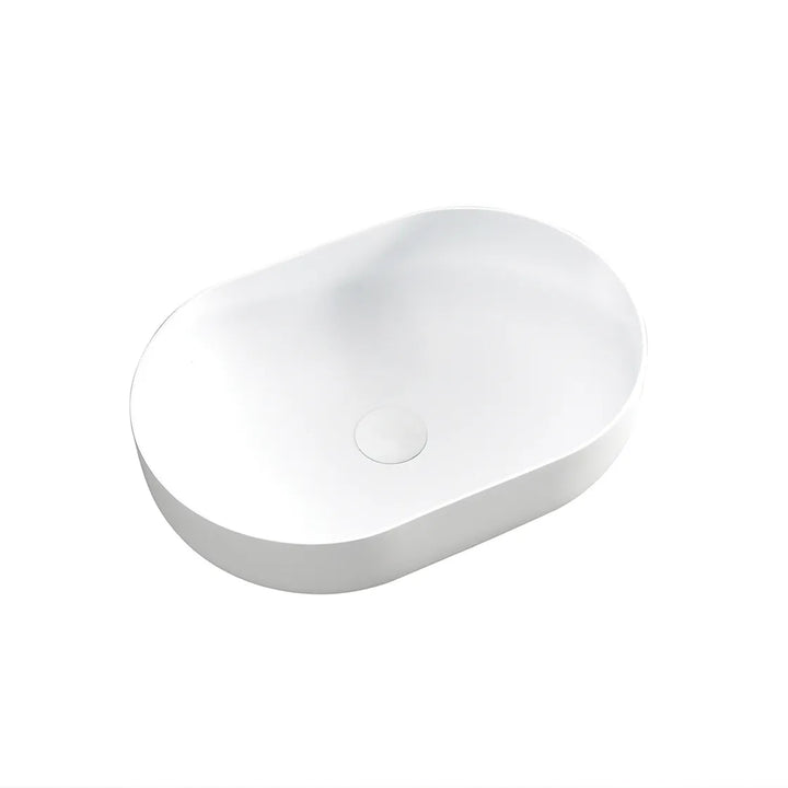 Portofino Solid Surface Basin – Matte White | Modern Above-Counter Basin