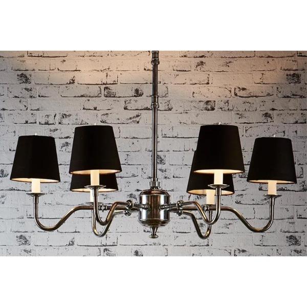 Prescot 6 Arm Chandelier in Antique Silver, Dark Bronze or Antique Brass