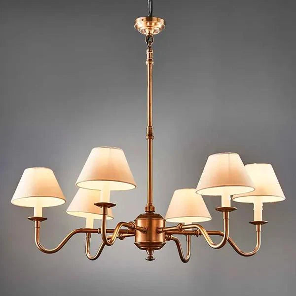 Prescot 6 Arm Chandelier in Antique Silver, Dark Bronze or Antique Brass