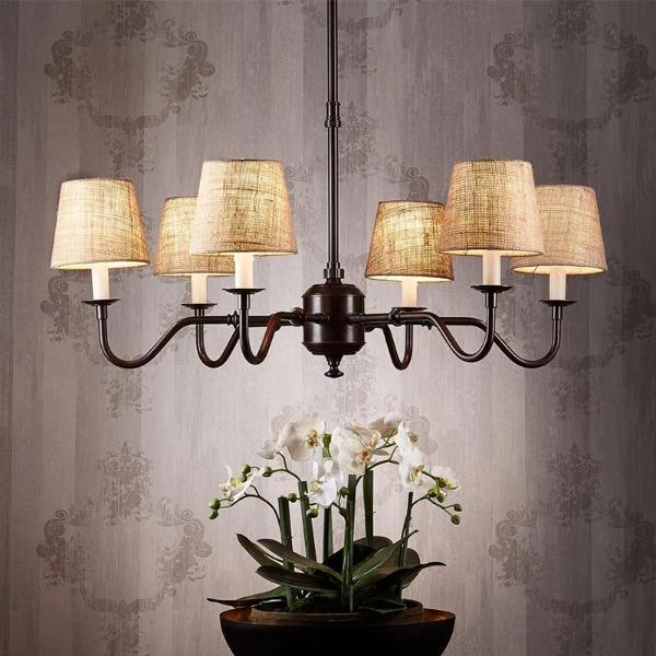 Prescot 6 Arm Chandelier in Antique Silver, Dark Bronze or Antique Brass