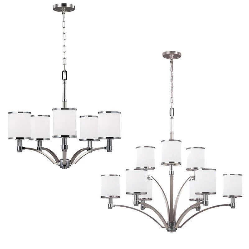 Prospect Park 5Lt/9Lt Chandelier E27 in Satin Nickel / Chrome Elstead Lighting - ELS.FE-PROSPECT-PARK