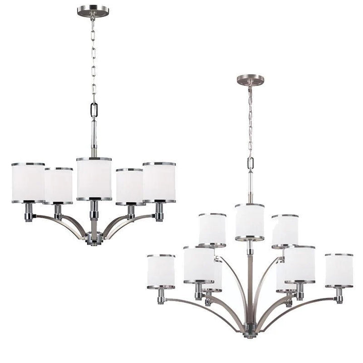 Prospect Park 5Lt/9Lt Chandelier E27 in Satin Nickel / Chrome Elstead Lighting - ELS.FE-PROSPECT-PARK