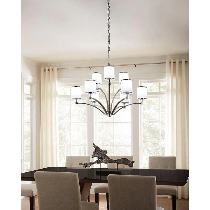 Prospect Park 5Lt/9Lt Chandelier E27 in Satin Nickel / Chrome Elstead Lighting - ELS.FE-PROSPECT-PARK