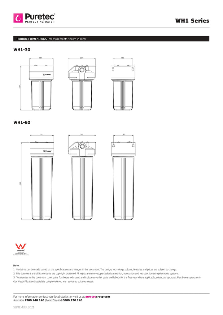 Whole House Filtration WH1-30 Water Filter