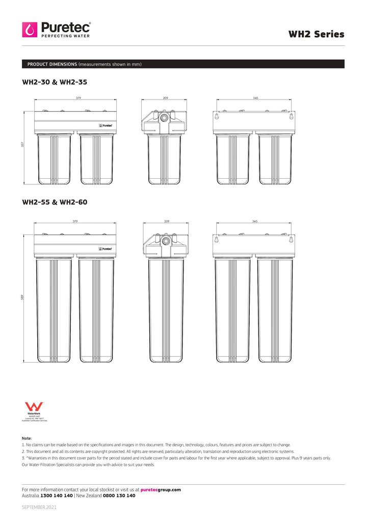 Whole House Filtration WH2-60 Water Filter