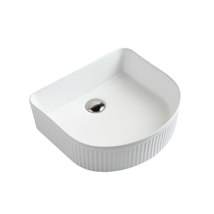 Quadrant Fluttted Vessel White