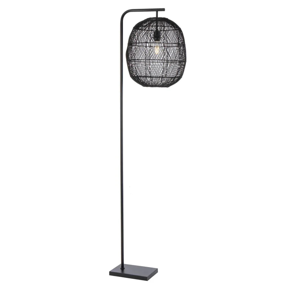 Rana Floor Lamp ø400mm in Black, Brown or Natural Rattan