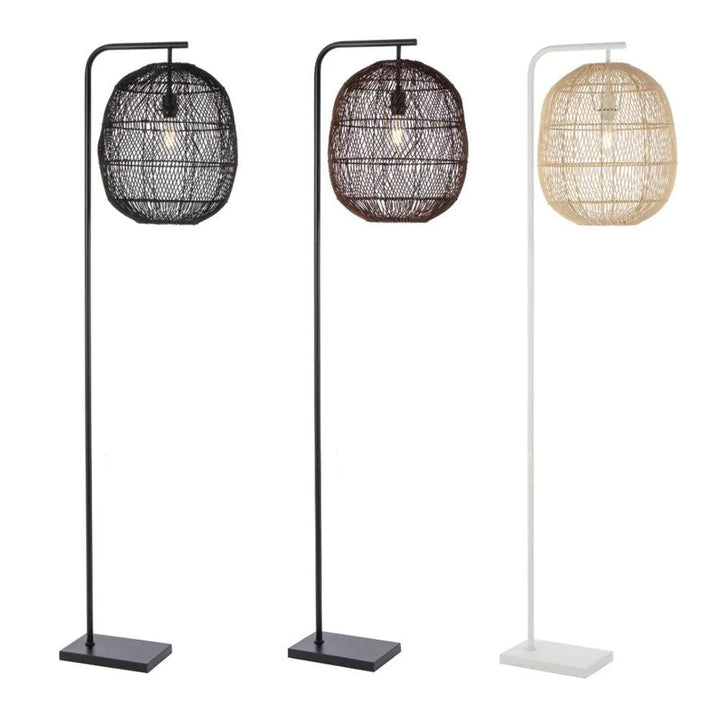 Rana Floor Lamp ø400mm in Black, Brown or Natural Rattan