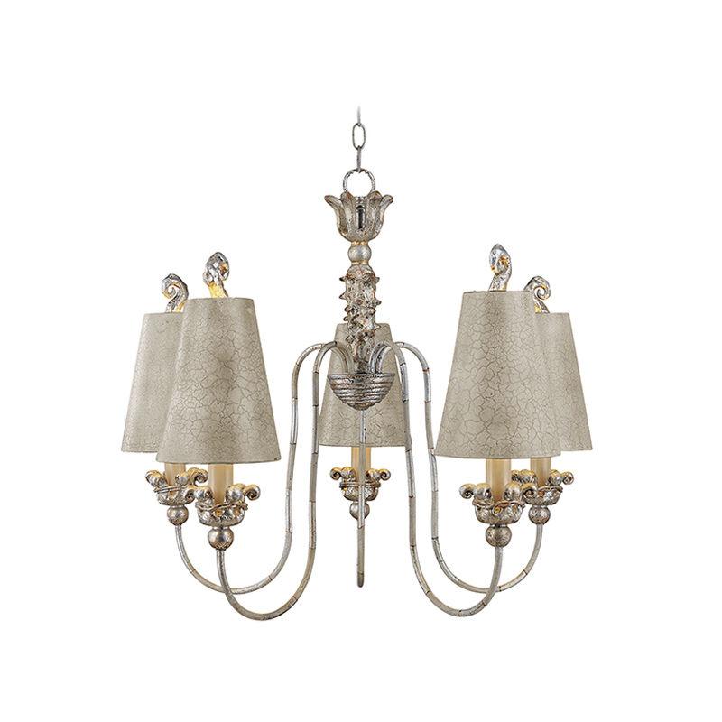 Remi 5lt Chandelier E27 in Gold and Silver Finish Elstead Lighting - ELS.FB-REMI5