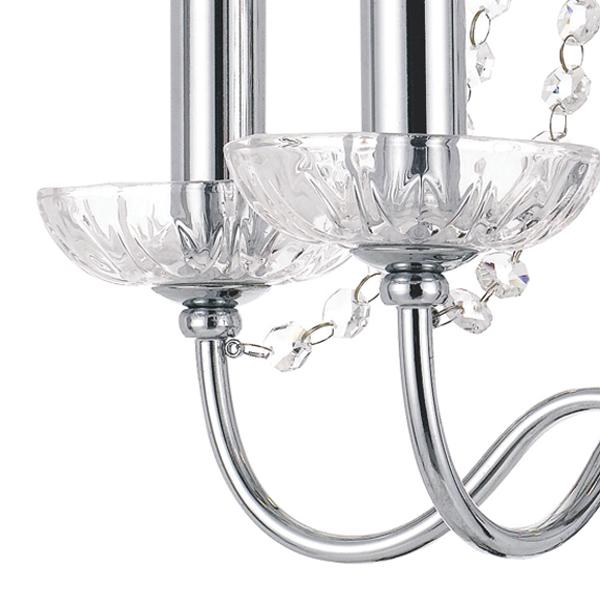 Rhine Pendant Light 5Lt w/ Clear Glass in Black or Chrome