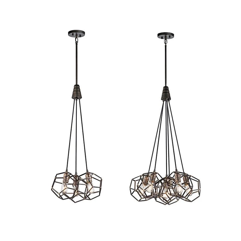 Rocklyn Chandelier 3Lt/6Lt E27 in Raw Steel Elstead Lighting - ELS.KL-ROCKLYN-RS