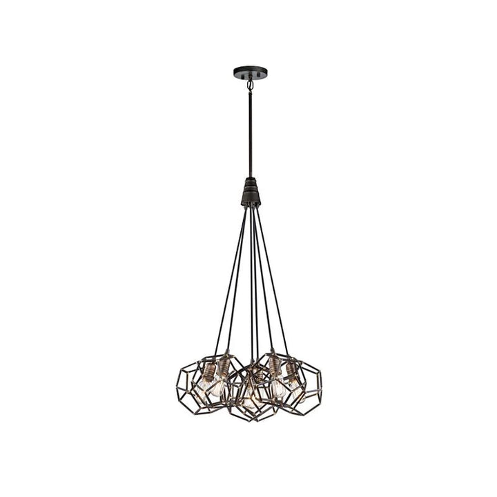 Rocklyn Chandelier 3Lt/6Lt E27 in Raw Steel Elstead Lighting - ELS.KL-ROCKLYN-RS