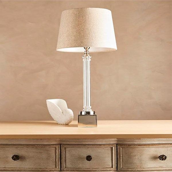 Rockpool Pillar Table Lamp in Nickel