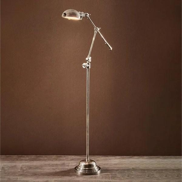 Royce Floor Lamp in Antique Silver or Antique Brass