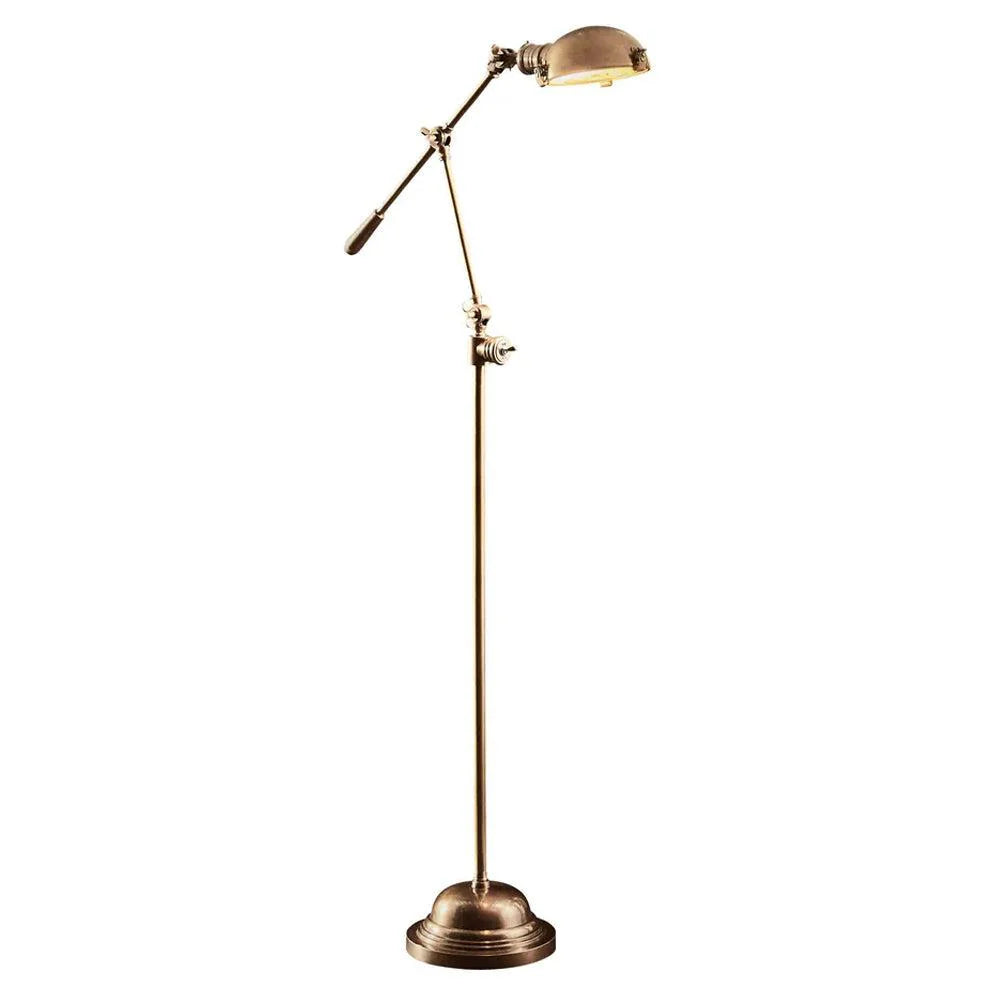 Royce Floor Lamp in Antique Silver or Antique Brass