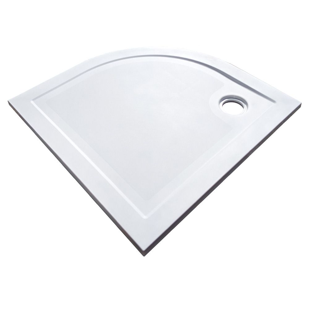 SMC Curved Shower Base 90x90cm Front Outlet