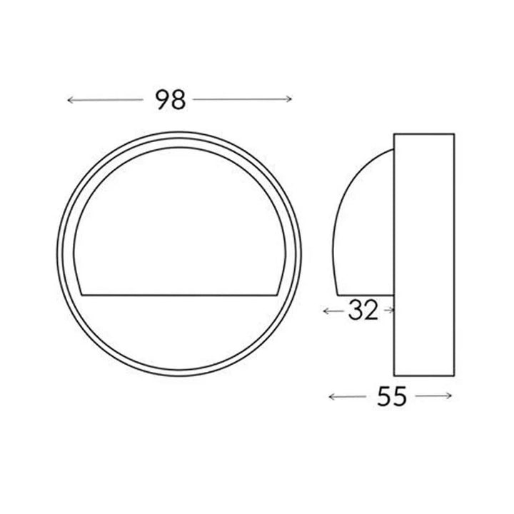 STE Exterior LED Eyelid Step Light Large 3w 3000k in SS 316/Copper CLA Lighting - PL-STE13, PL-STE14