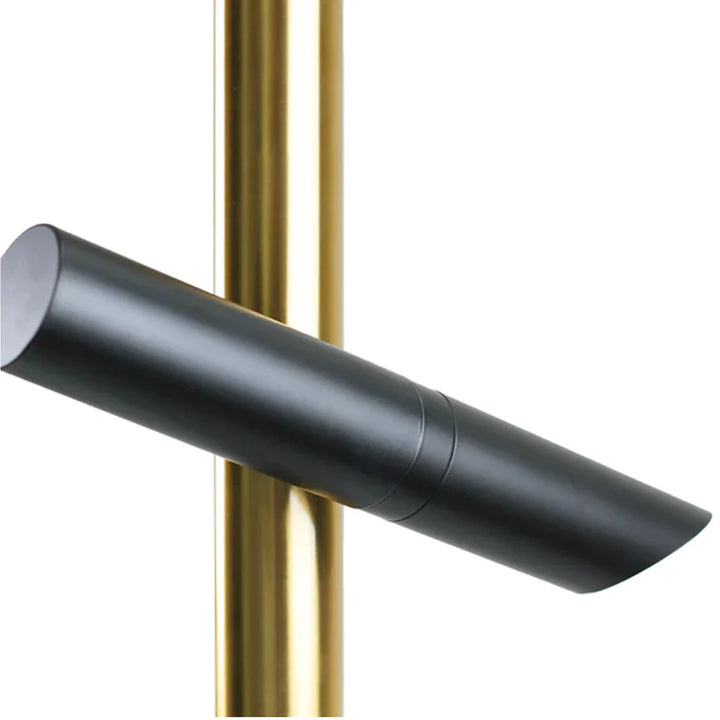 Sadie Sleek Cylindrical LED Floor Lamp - Brass & Black, 1680mm High , PL0232