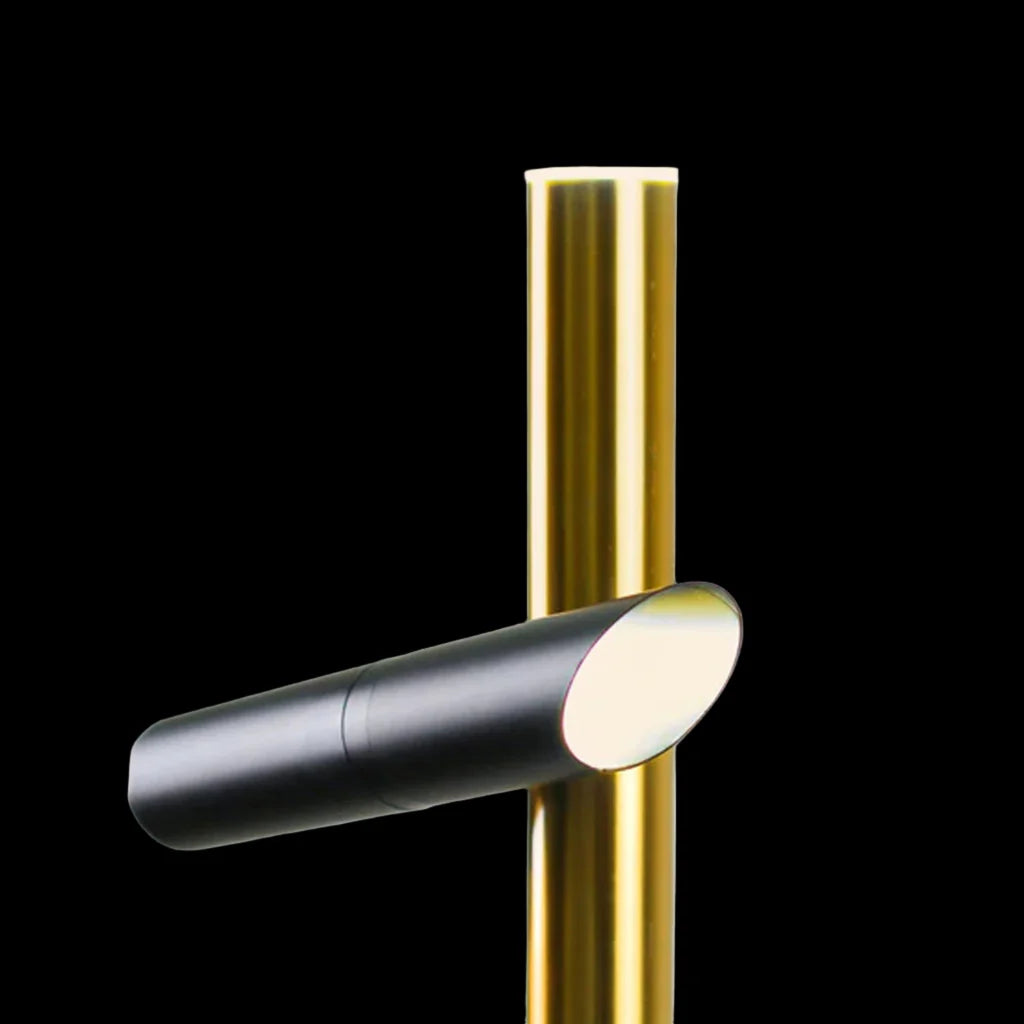 Sadie Sleek Cylindrical LED Floor Lamp - Brass & Black, 1680mm High , PL0232