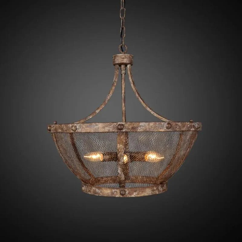 Saint Paul Chandelier 6x40w E14 in Brown Rustic