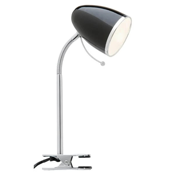 Sara LED Clamp Lamp in White, Black, Brushed Chrome, Grey or Yellow