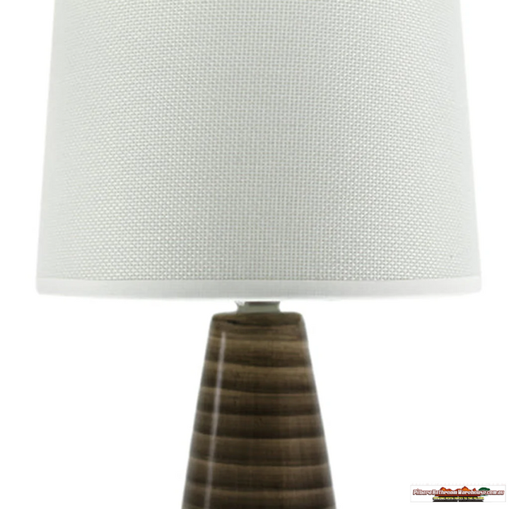 Sarah Charming, Ceramic Table Lamp (Set of 2) - Brown, White Linen Shade, 320mm High, PL0234