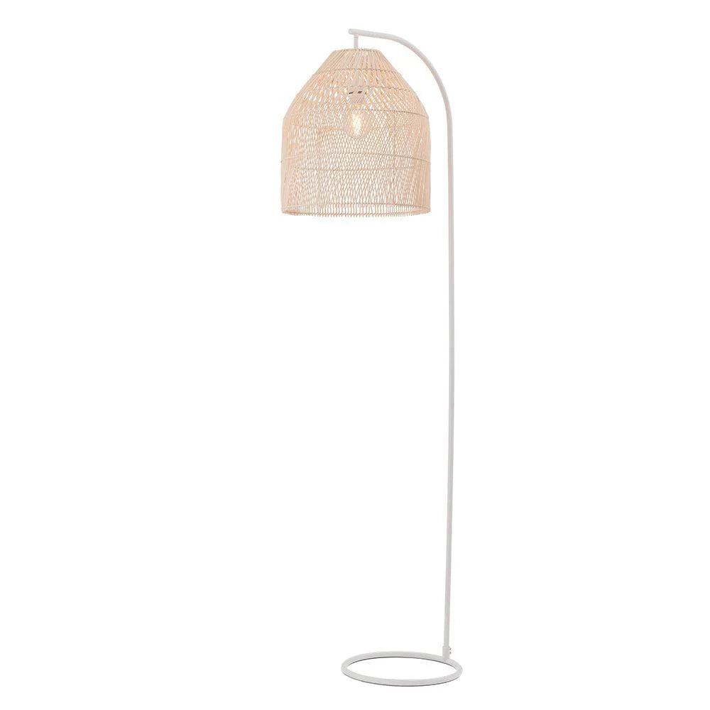 Rattan Floor Lamp - Best-Selling Coastal Chic Lighting in White or Black