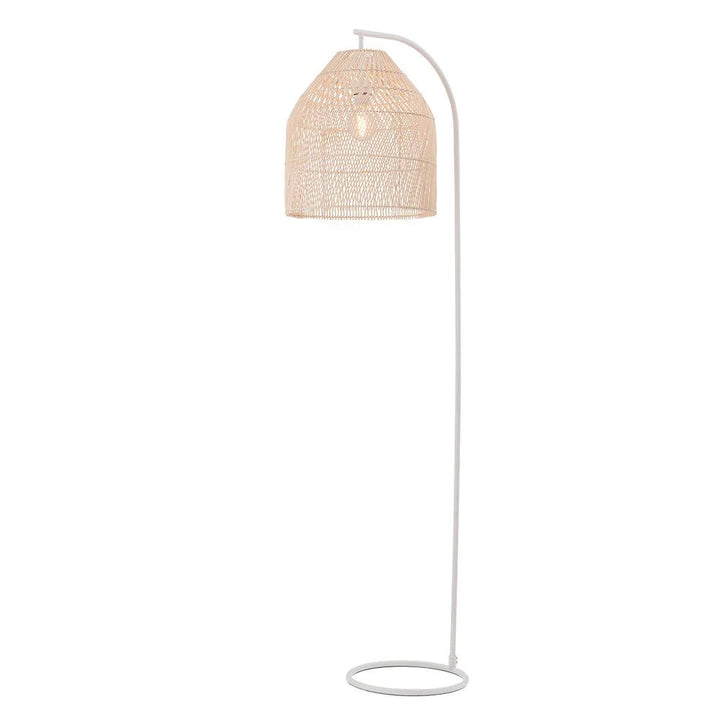 Rattan Floor Lamp - Best-Selling Coastal Chic Lighting in White or Black