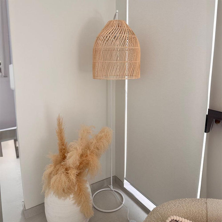 Rattan Floor Lamp - Best-Selling Coastal Chic Lighting in White or Black