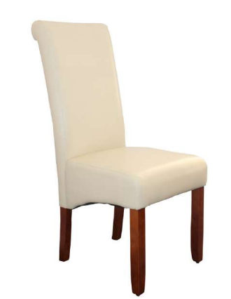 Avalon Dining Chair Chestnut/Ivory Faux Leather PU