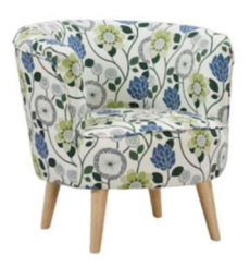 Stamford Arm Chair upholstered in Scandi Digital  Print Fabric