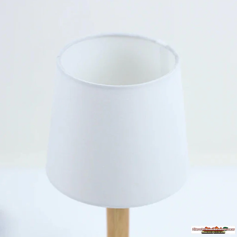 Serenity Charming, Rubberwood Table Lamp (Set of 2) - Timber, White Fabric Shade, 340mm High, PL0226