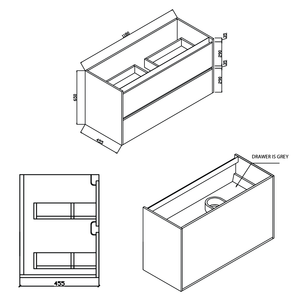 Asha Vanity 120cm (Cabinet Only)